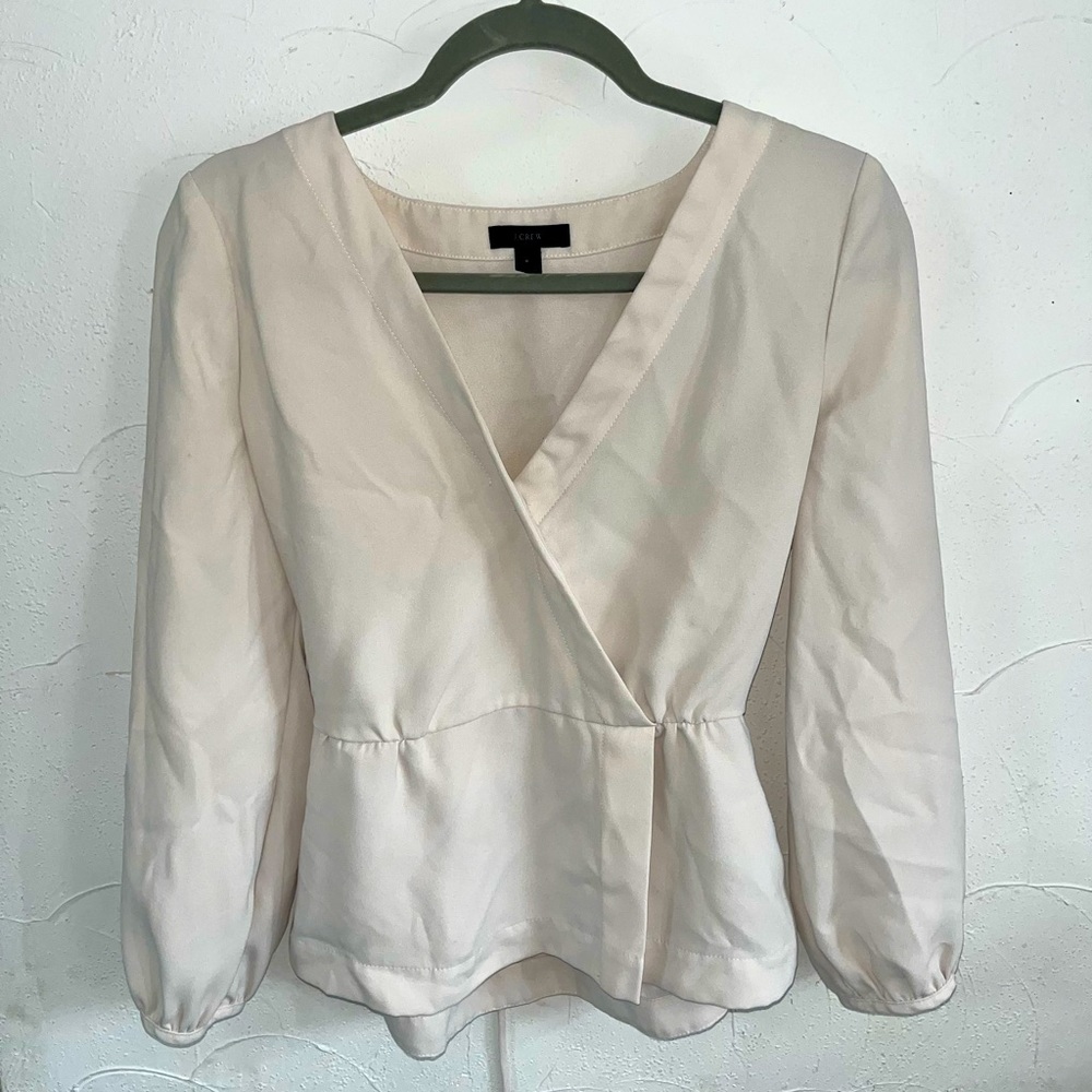 White Wrap Dress Shirt with Tie J Crew